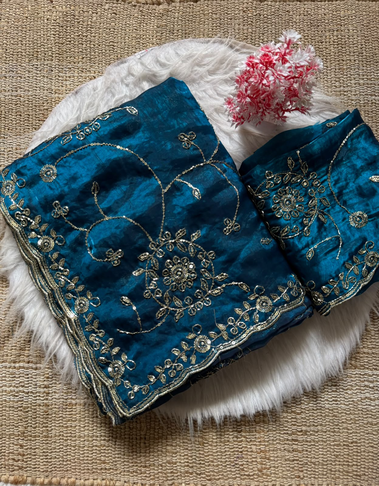 Royal Sequence Embellished Space Silk Saree